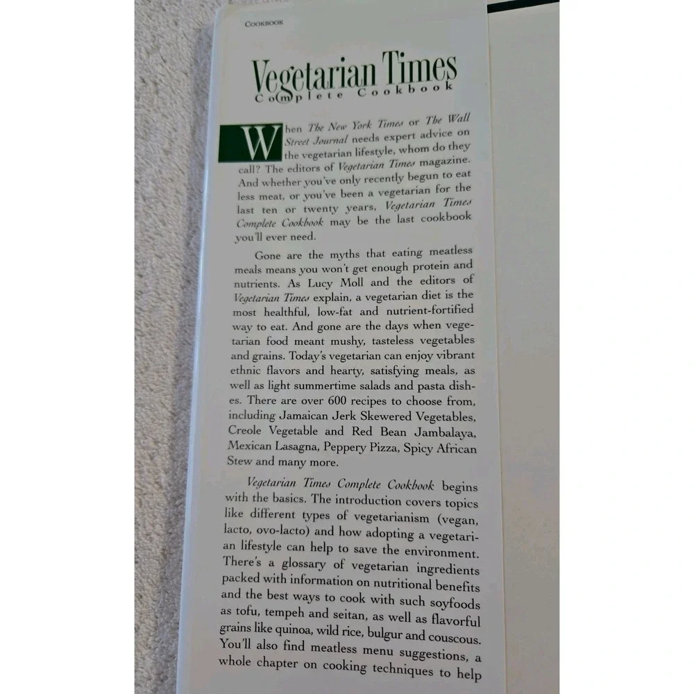 Vintage 1995 Vegetarian Times Complete Cookbook‎ Recipes Cooking Cook Book